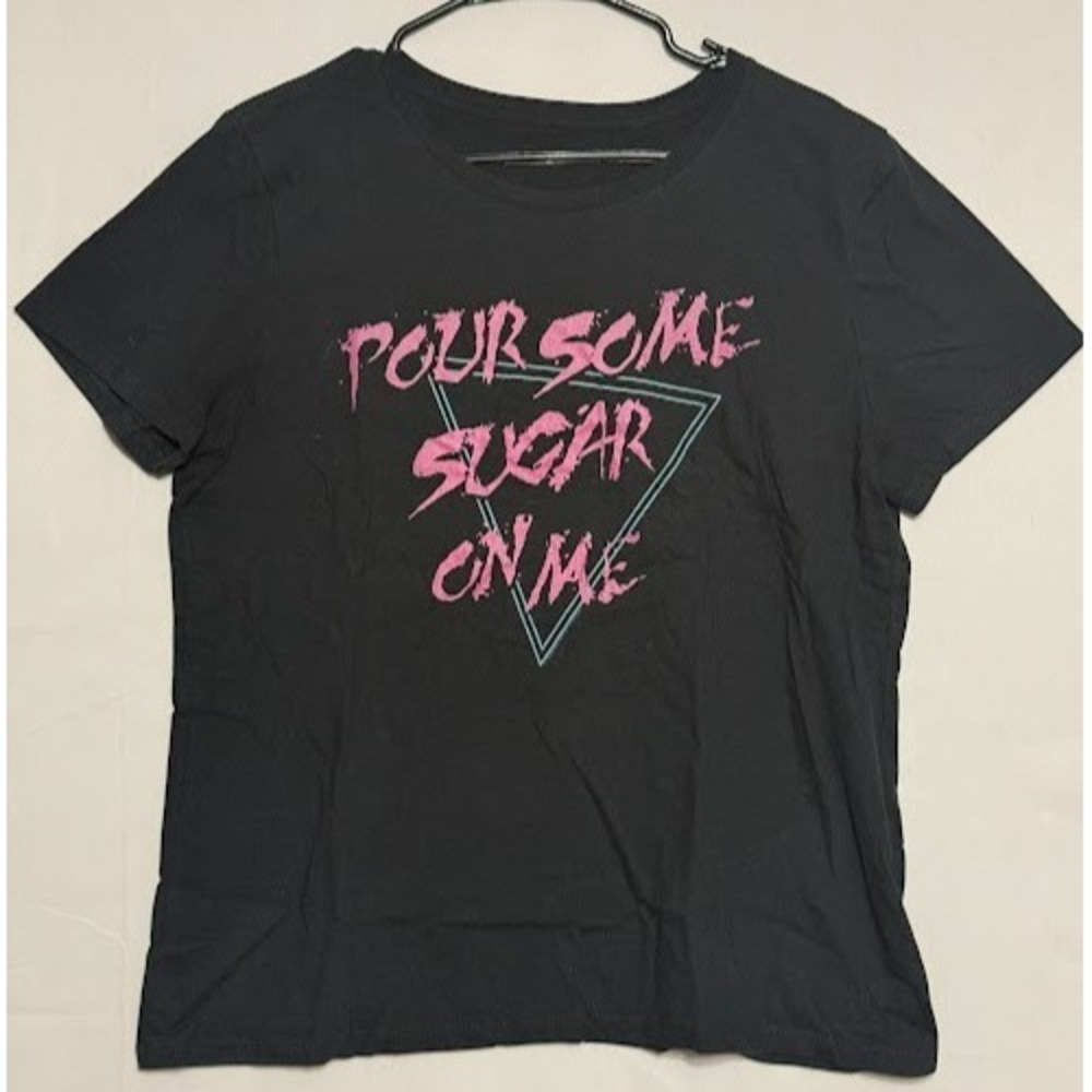 Def Leppard Pour Some Sugar On Me Womens L Black Graphic Band Tee